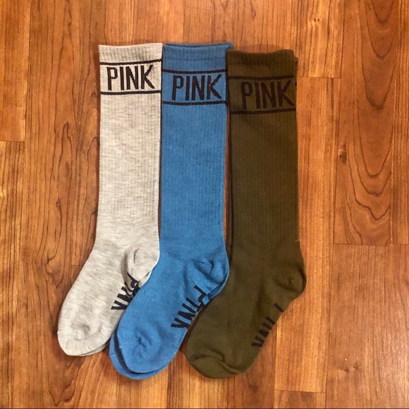 Bundle of 3 Victoria's Secret PINK Knee High Socks - Picture 2 of 2